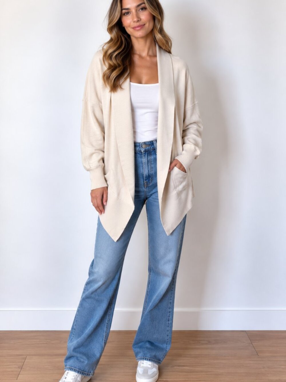 Wilfred Cream Open Shawl-Collar Blazer